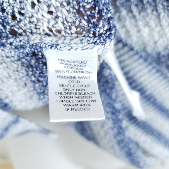 Lou & Grey Striped Sweater Size L Open Knit - Picture 8 of 8